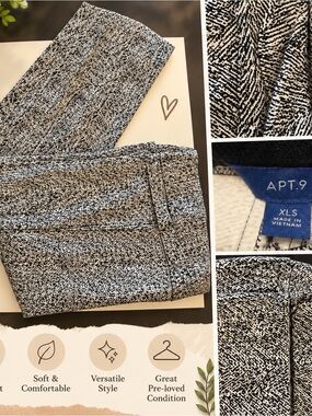 Apt. 9 Black and White Textured Chinos
